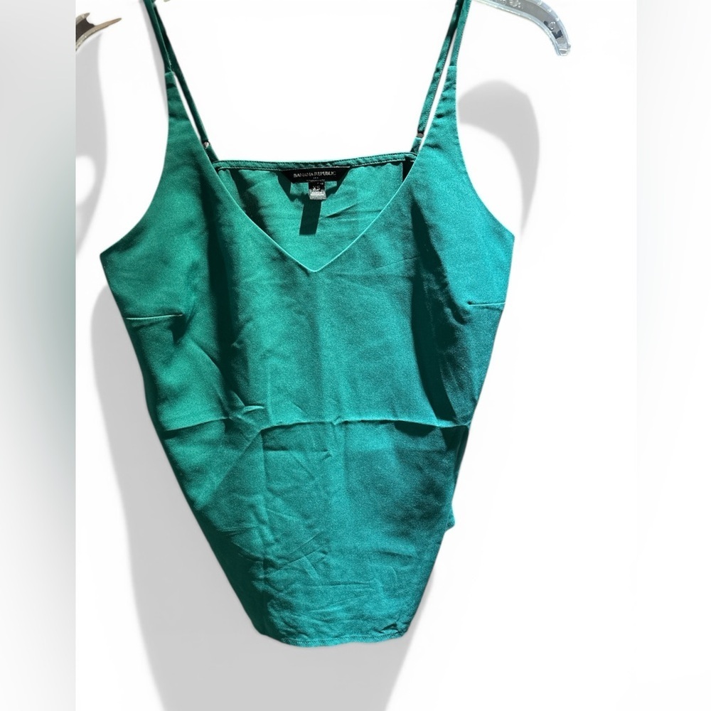 Banana Republic Teal V-Neck Satin Cami